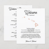 Papier Bienvenue à HAWAII Lettre & Itinéraire N'IMPORTE Q (Devant / Derrière)