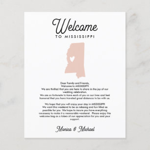 Papier Bienvenue à la lettre MISSISSIPPI Itinéraire TOUTE
