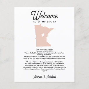 Papier Bienvenue au MINNESOTA Lettre & Itinéraire TOUTE C