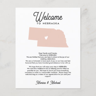 Papier Bienvenue au NEBRASKA Lettre & Itinéraire TOUTE CO