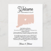 Papier Bienvenue CONNECTICUT Lettre & Itinéraire N'IMPORT (Devant)