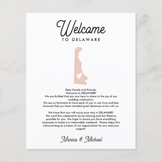 Papier Bienvenue dans DELAWARE Lettre & Itinéraire N'IMPO (Devant)