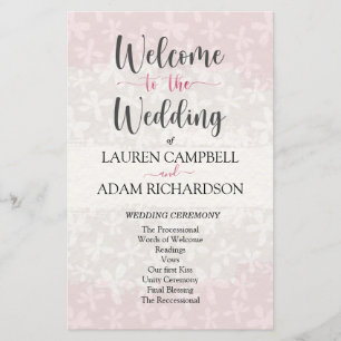 Papier Bienvenue dans l'aquarelle rose-rose-bleu Mariage