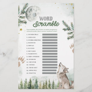 Papier Bienvenue dans le jeu Pack Forest Wolf Word Scramb