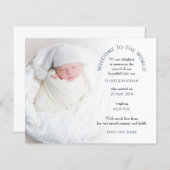 Papier Bienvenue sur le budget du Faire-part de naissance (Devant / Derrière)