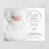 Papier Bienvenue sur le budget du Faire-part de naissance (Devant)