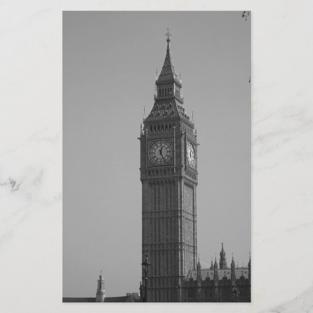 Papier Big Ben noir et blanc (Devant)