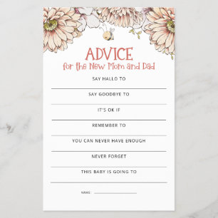 PAPIER   Bijenkorf Advies Moeder Vader Baby Shower Flyer