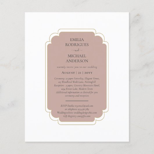 Papier Bilingue Espagnol Boda Mariage Budget (Dos)