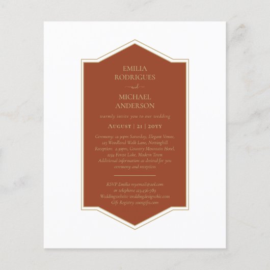 Papier Bilingue Espagnol Boda Mariage Budget (Devant)