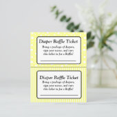 Papier Billet Baby shower Polka jaune et blanc (Debout devant)