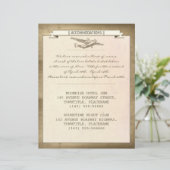 Papier billet de mariage vintage - hébergement (Debout devant)