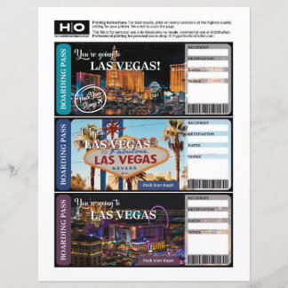 Papier Billet Faux Las Vegas pour Voyage et Événements