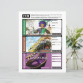 Papier Billet Faux Mardi Gras pour Voyage et Événements (Debout devant)