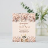 Papier Bimble crème brunch rose nuptiale invitation (Debout devant)