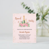 Papier Bimeau brunch rose floral Poudre nuptiale invitati (Debout devant)