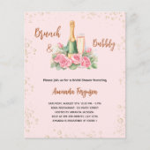 Papier Bimeau brunch rose floral Poudre nuptiale invitati (Devant)