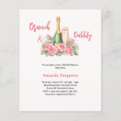 Papier Bimeau brunch rose floral Poudre nuptiale invitati (Devant)