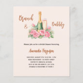 Papier Bimeau brunch rose floral Poudre nuptiale invitati (Devant)