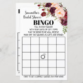 Papier Bingo anglais espagnol jeu de douche nuptiale mars (Devant / Derrière)