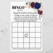 Papier Bingo anglais espagnol nuptiale jeu de douche mari (Dos)