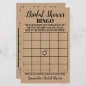 Papier Bingo anglais espagnol rustique jeu de douche nupt (Devant / Derrière)