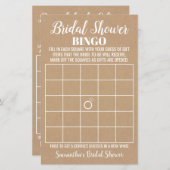 Papier Bingo anglais espagnol rustique jeu de douche nupt (Devant / Derrière)