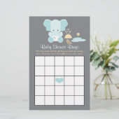 Papier Bingo Baby shower Blue Elephant (Debout devant)