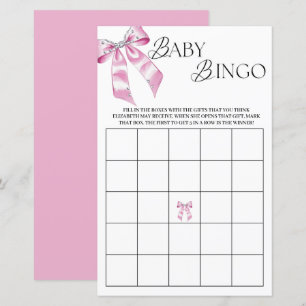 Papier Bingo Baby shower de la coquette diamant rose