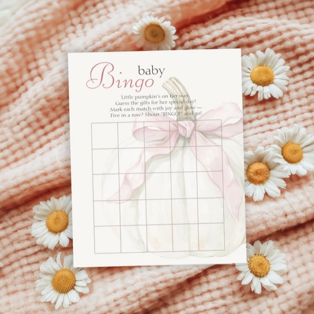 Papier Bingo Baby shower de la petite Citrouille rose (Créateur téléchargé)