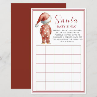 Papier Bingo Baby Shower de Noël Santa Baby