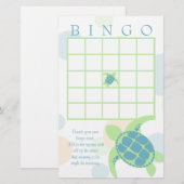 Papier Bingo Baby shower de tortue de mer (Devant / Derrière)