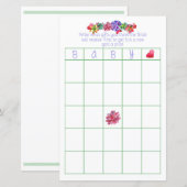 Papier Bingo bébé Baby shower succulent (Devant / Derrière)