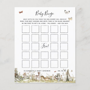 Papier Bingo Bébé   Jeu de Baby Shower Floral