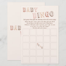 Bingo Bébé Moderne Brun Minimaliste Genre Neutre