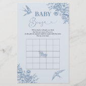 Papier Bingo Bébé pour Baby Shower Dusty Blue Chinoiserie (Devant)