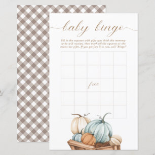 Papier Bingo Bébé - Rustique Automne Baby shower Automne