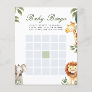 Papier Bingo Bébé Un Peu Sauvage Un Baby shower Jeu