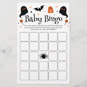 Papier Bingo Bingo Halloween Baby shower Jeu