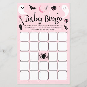 Papier Bingo Bingo Pink Halloween Baby shower Jeu