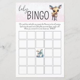 Papier Bingo Bingo Pink Winter Girl Baby shower Jeu