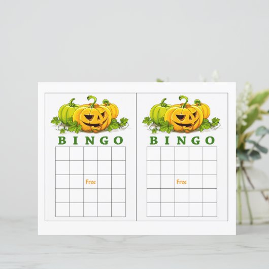 Papier Bingo citrouille mignon (Debout devant)
