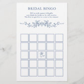 Papier Bingo classique bleu Floral Bridal (Devant)
