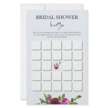 Bingo de Baby Shower Mariage Fleurie Aquarelle Ble