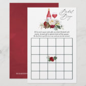 Papier Bingo de dégustation de vin de mariage floral Bour (Devant / Derrière)