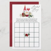 Papier Bingo de dégustation de vin de mariage floral de B (Devant / Derrière)