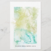 Papier Bingo de douche de mariage géométrique à l'aquarel (Dos)