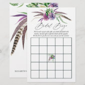 Papier Bingo de douche de mariée bohème mystique de succu (Devant / Derrière)