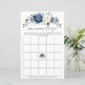 Papier Bingo de Fête des mariées Champagne de la marine b (Debout devant)