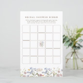 Papier Bingo de Fête des mariées de prairie Fleur sauvage (Debout devant)